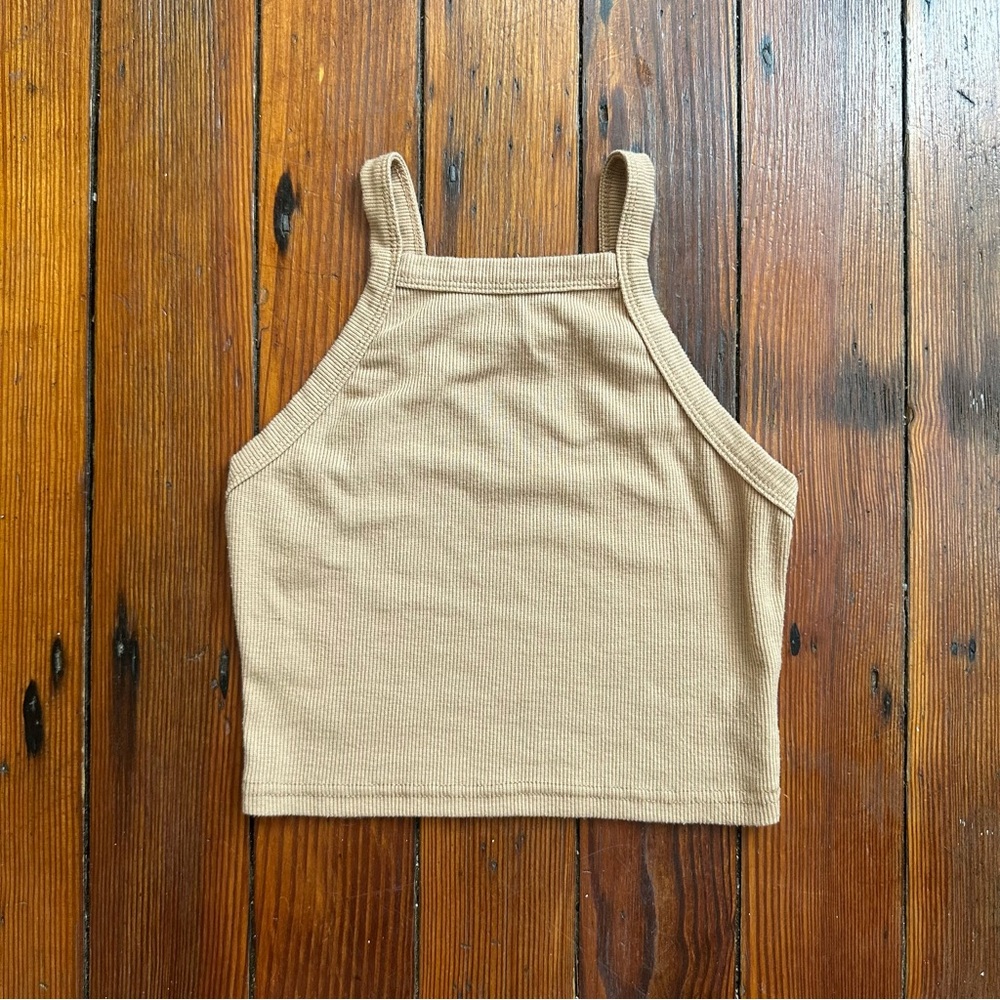 SHEIN light brown ribbed halter style ribbed tank top XS/2